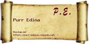 Purr Edina névjegykártya